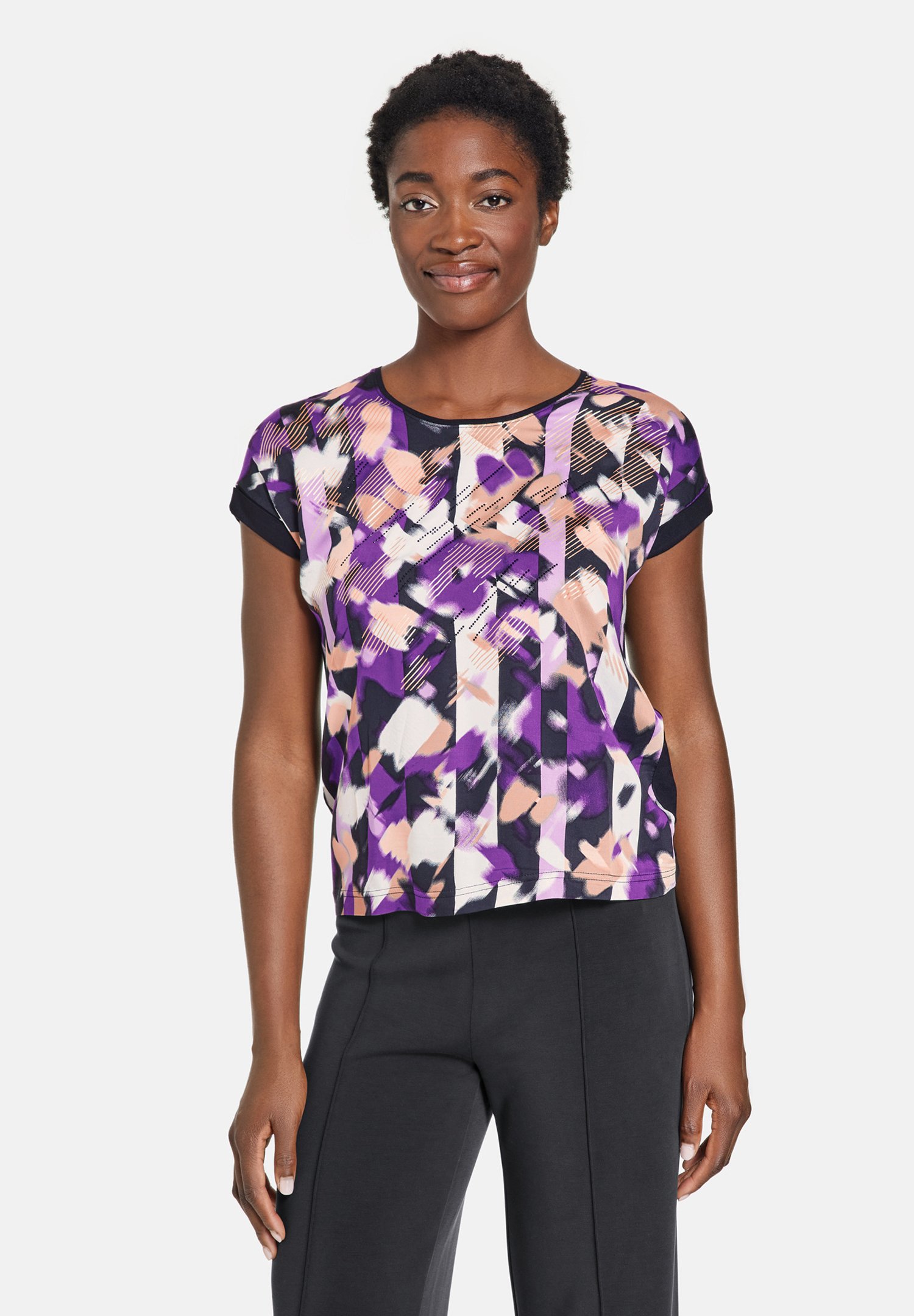 Bluse lila gemustert Clearance